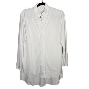 ADAY / Something Borrowed white tailored button up tunic shirt / M